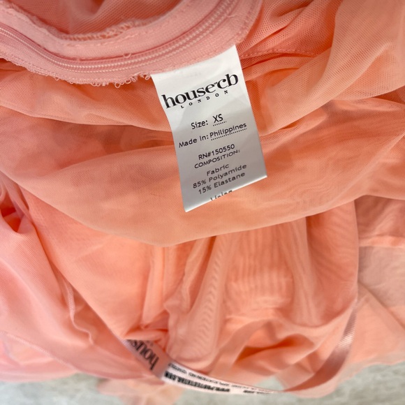 NEW House of CB Charla Soft Apricot Ruffle Mini Dress Size XS - Picture 15 of 17